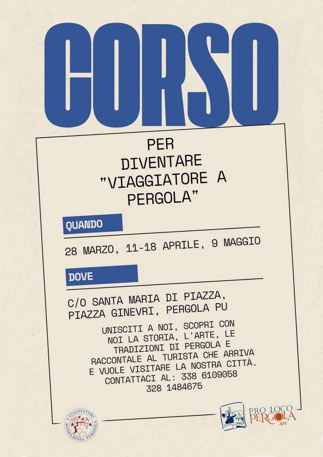 Corso per diventare "Viaggiatore a Pergola"