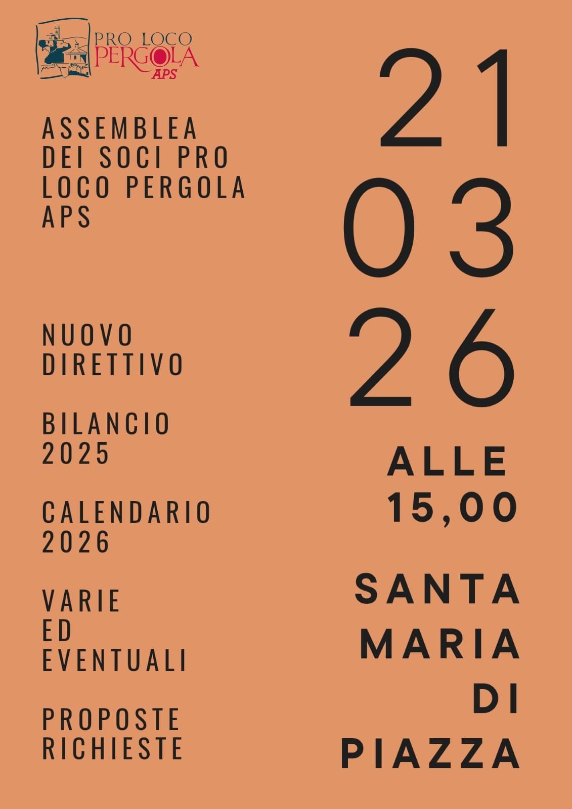 Assemblea dei Soci Pro Loco Pergola